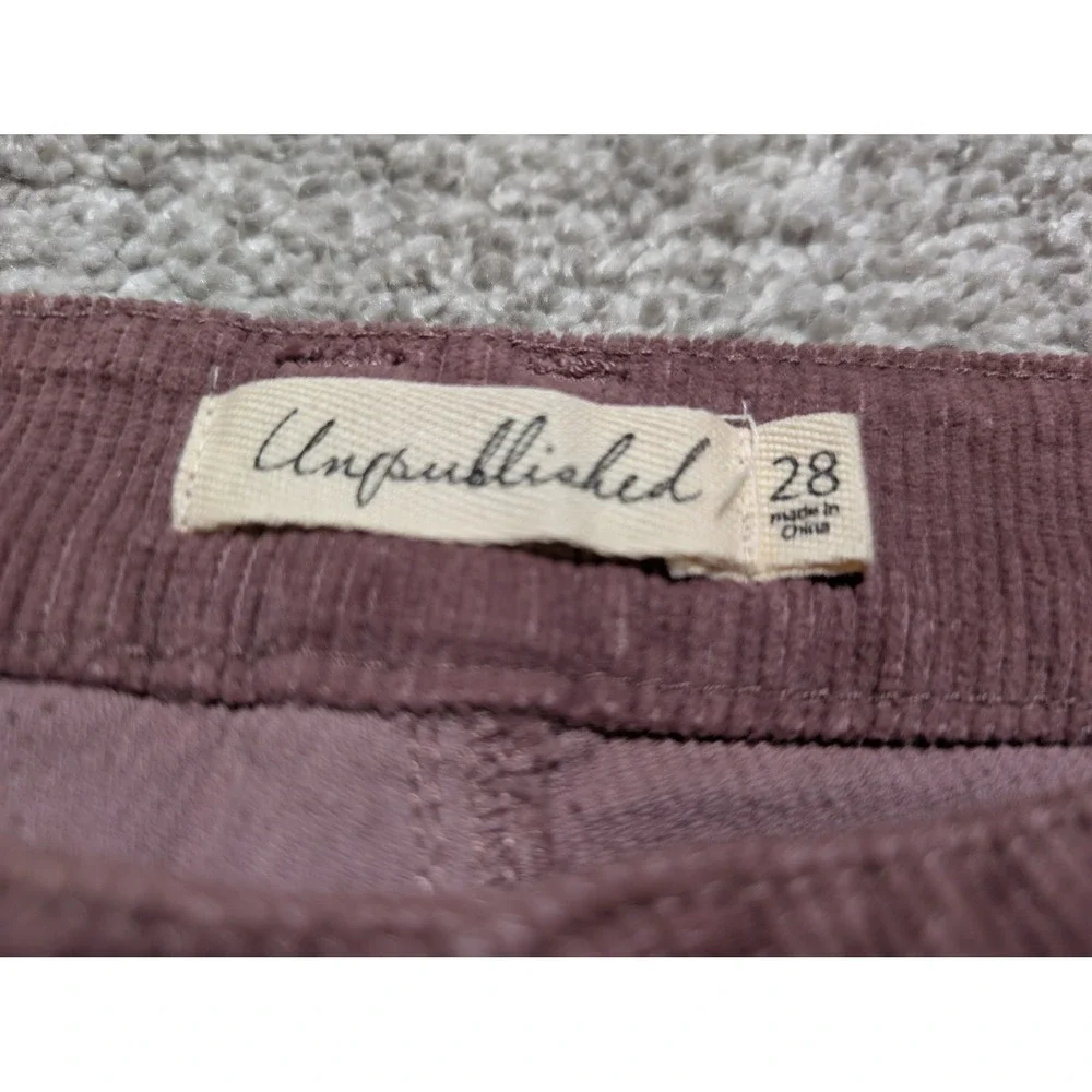 Corduroy Pants Womens 28 Mauve Wide Leg High Rise 30x25 Boho‎ Retro 70s